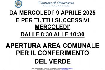 Apertura area comunale per il conferimento del verde
