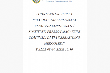 consegna/sostituzione contenitori per la raccolta differenziata